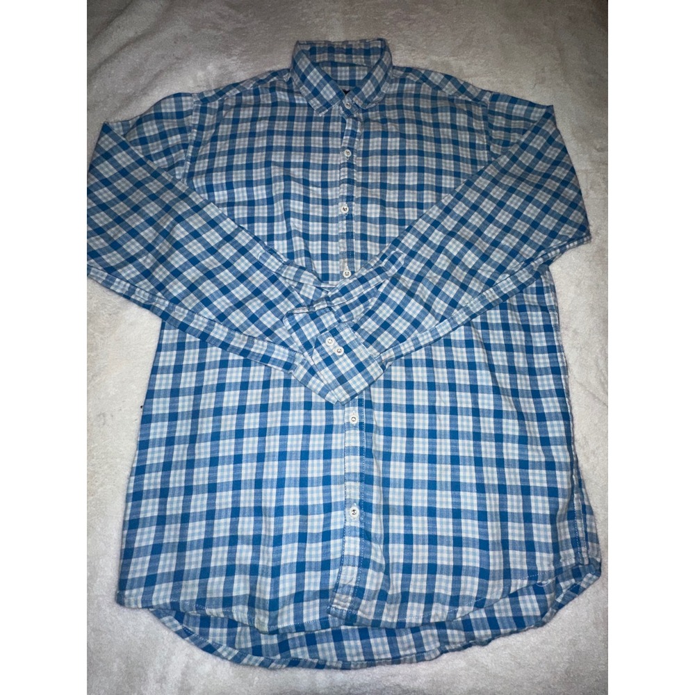 Undercut Feel So Free Mens XL Blue Plaid Button Down Long Sleeve Shirt